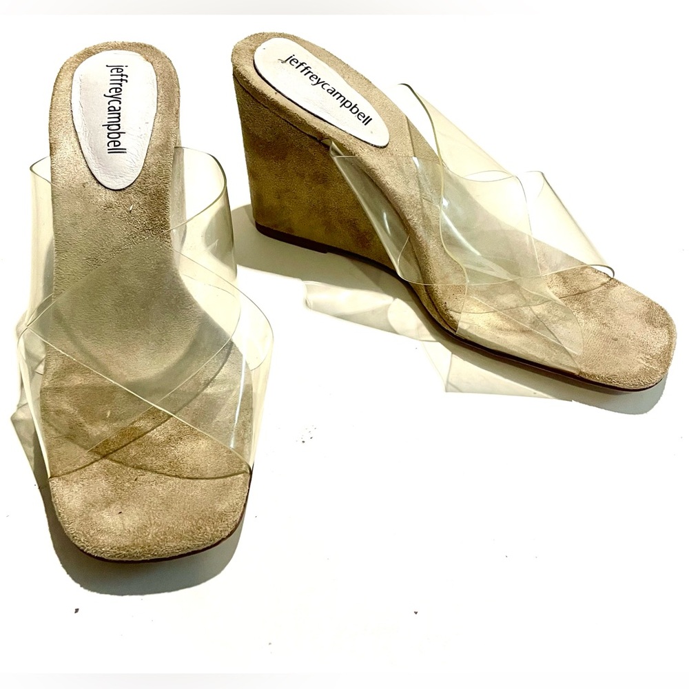 Jeffrey Campbell clear lucite wedges. Size 8.5.